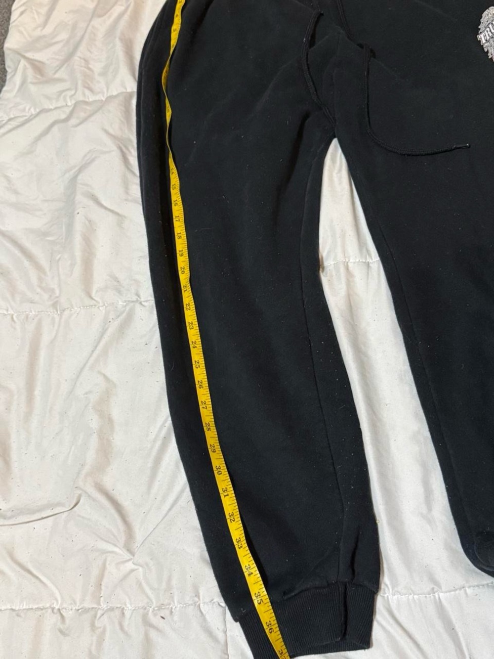 True Religion Black Jogger Sweatpants with White Wing Logo - Picture 4 of 7